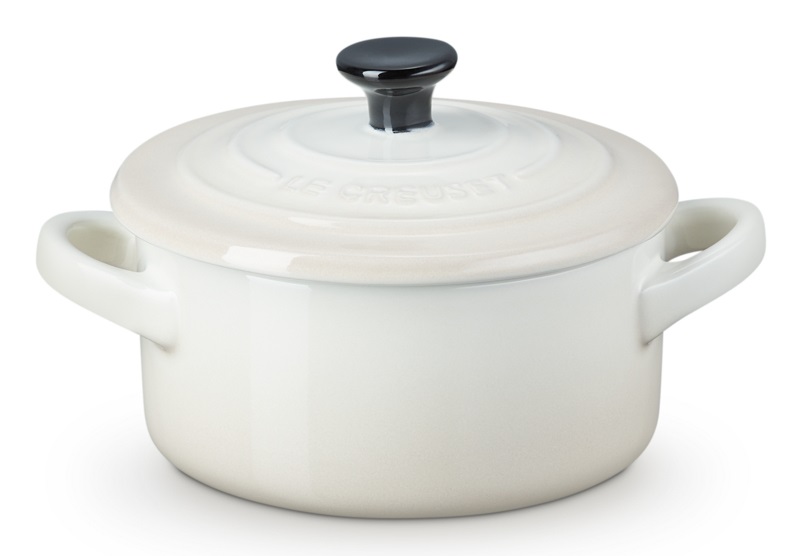 Le Creuset Mini Cocotte Rotonda in Gres Vetrificato 10 cm Bianco (Meringue) - 250 ml