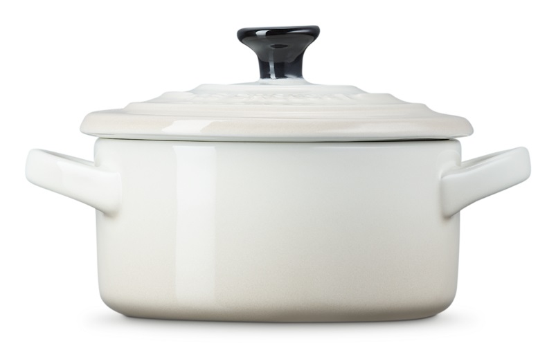 Le Creuset Mini Cocotte Rotonda in Gres Vetrificato 10 cm Bianco (Meringue) - 250 ml