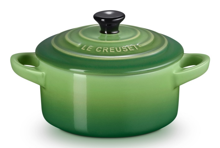 Le Creuset Mini Cocotte rotonda 250 ml in gres vetrificato Bamboo Verde - Diametro 10 cm