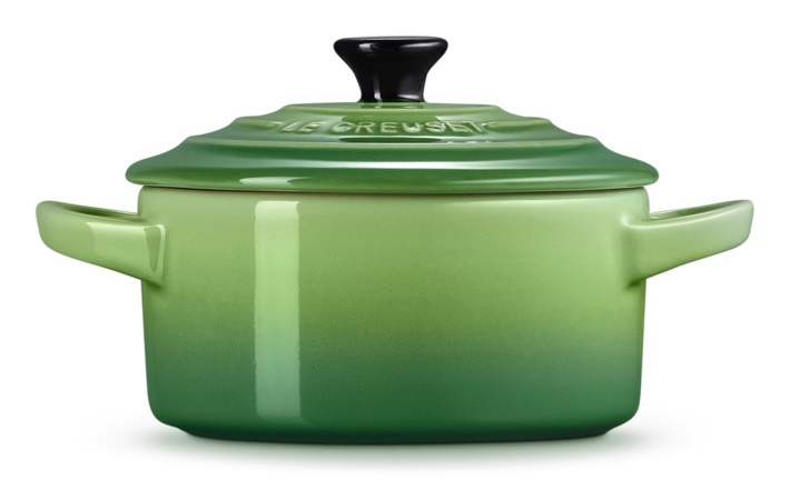 Le Creuset Mini Cocotte rotonda 250 ml in gres vetrificato Bamboo Verde - Diametro 10 cm