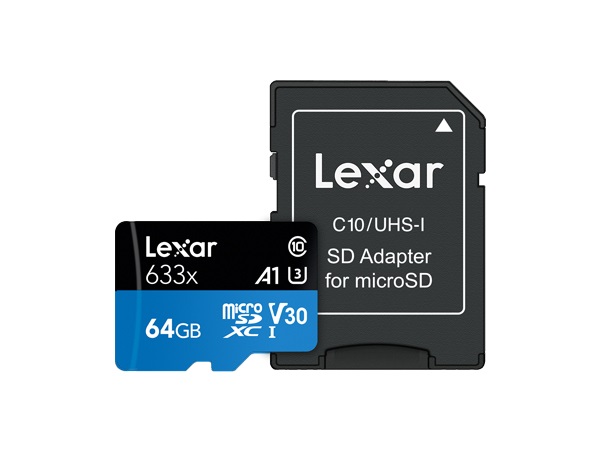 Lexar 633x MicroSDXC 64 GB - Classe 10, UHS-I, U3, V30, A1, fino a 100 MB/s in lettura e 45 MB/s in scrittura