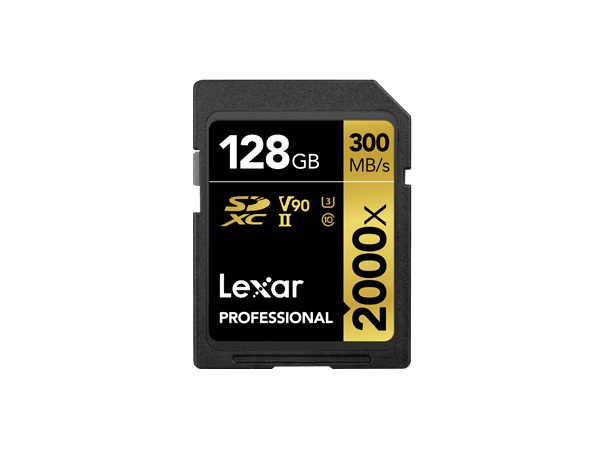 Lexar Professional 2000x 128 GB SDXC UHS-II V90 - Velocità di lettura fino a 300 MB/s, scrittura fino a 260 MB/s, Classe 10