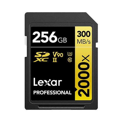 Lexar Professional 2000x SDXC 256GB UHS-II V90 - Velocità di lettura 300 MB/s, scrittura 260 MB/s