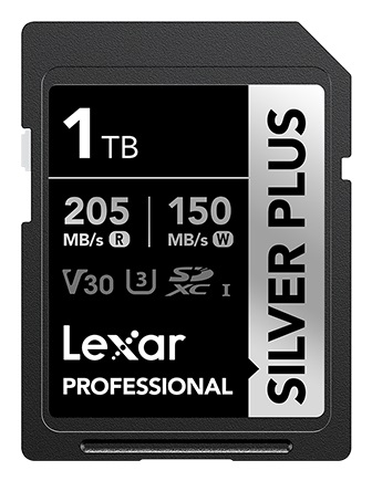 Lexar Professional SILVER Plus SDXC UHS-I 1 TB - Velocità di lettura fino a 205 MB/s, scrittura fino a 150 MB/s, supporto video Full HD e 4K