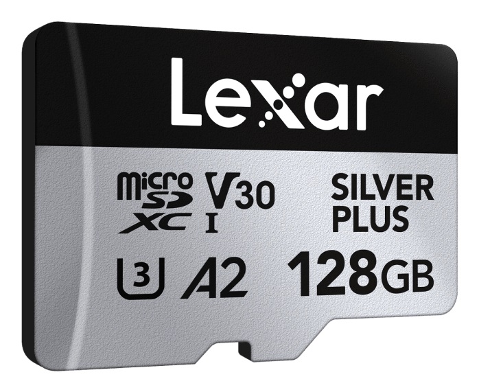 Lexar Professional SILVER PLUS Micro SDXC UHS-I Card 128GB - Velocità di lettura fino a 205 MB/s, scrittura 150 MB/s, A2, U3, V30