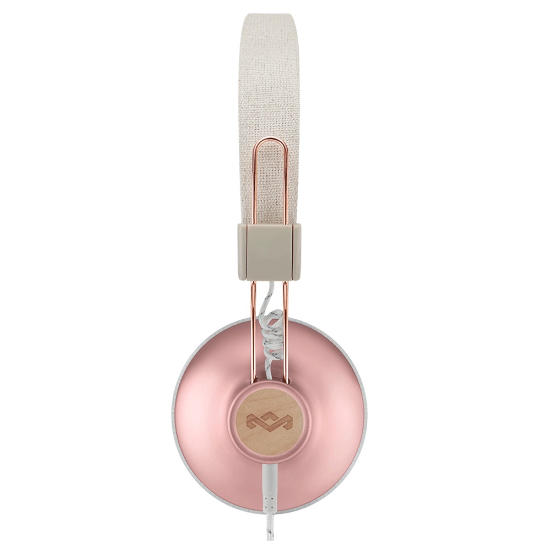 The House Of Marley Positive Vibration 2 Cuffie Over Ear Cablate con Microfono, Driver da 40 mm, Design Pieghevole, Colore Rame/Rosa/Bianco