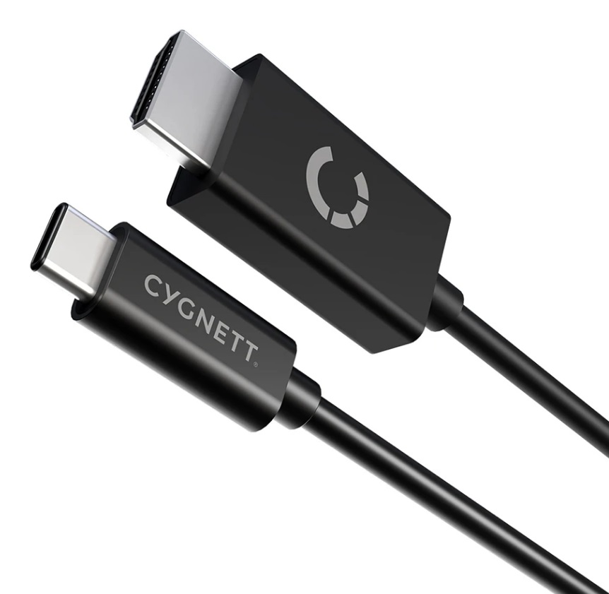 Cygnett Cavo USB-C a HDMI 4K da 1,8 m - Maschio a Maschio, Dritto, Nero