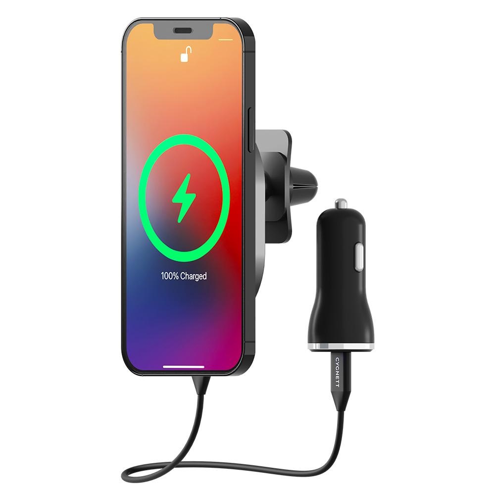 Cygnett MagHold Car 7.5W - Caricabatterie Wireless per Bocchetta d'Aria con Ricarica Veloce e Compatibilità MagSafe