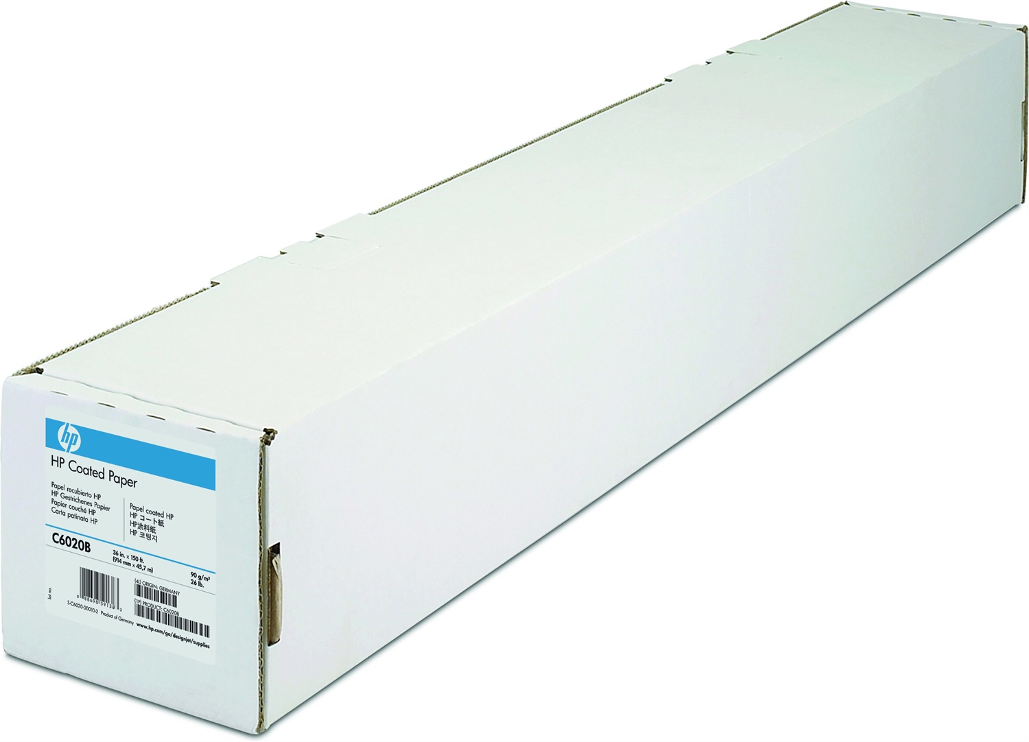 HP C6020B Carta Patinata per Plotter - 914 mm x 45.7 m, 90 g/m², Opaca, Fibra di Legno