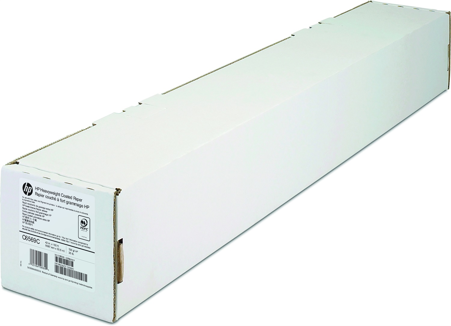 HP Heavyweight Coated Paper C6569C - 1067 mm x 30.5 m, 130 g/m², Opaca, Certificata PEFC