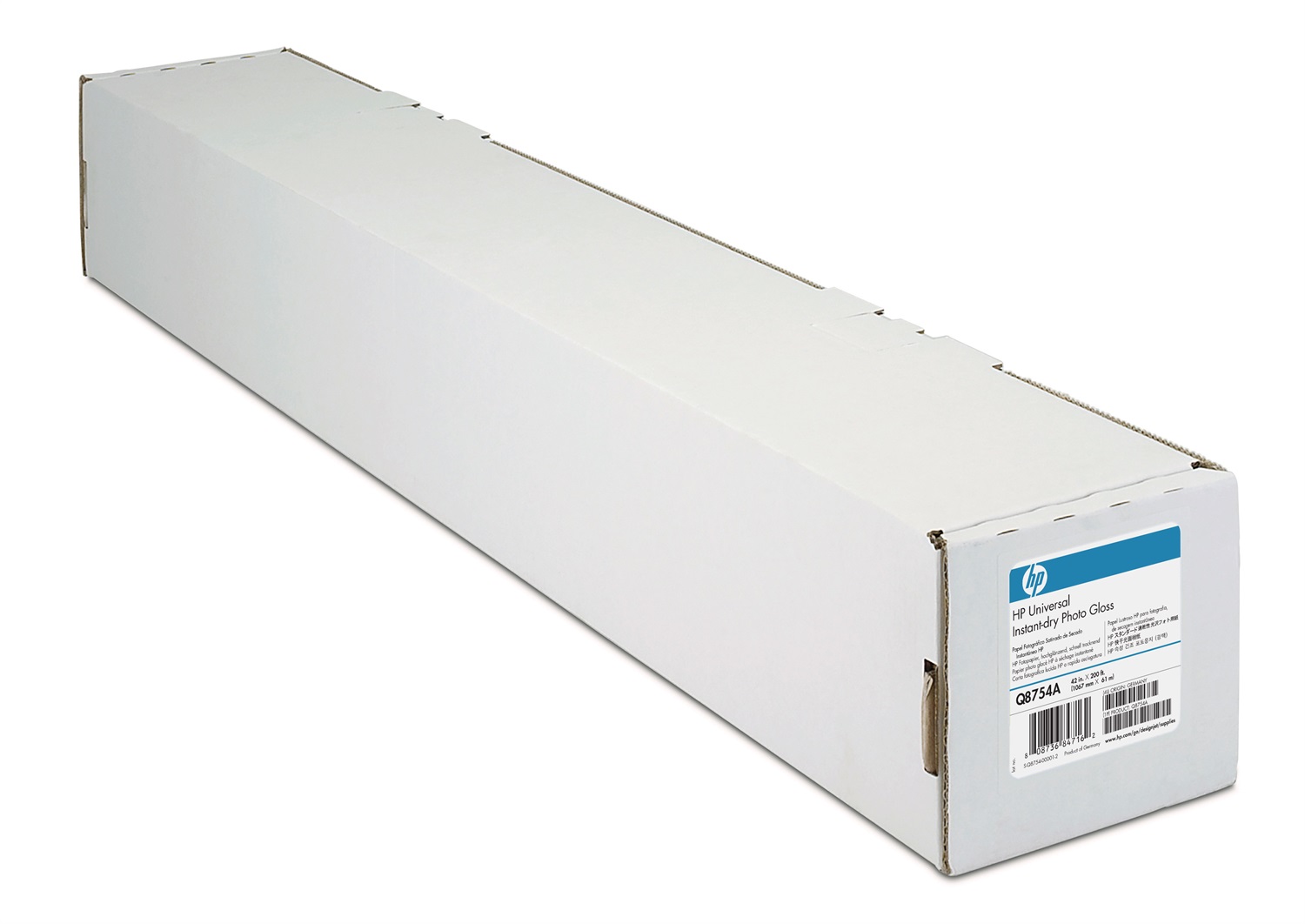 HP Universal Instant-dry Gloss Photo Paper Q6575A - 914 mm x 30.5 m (36 in x 100 ft), 200 g/m², Finitura Lucida, Marrone e Bianco