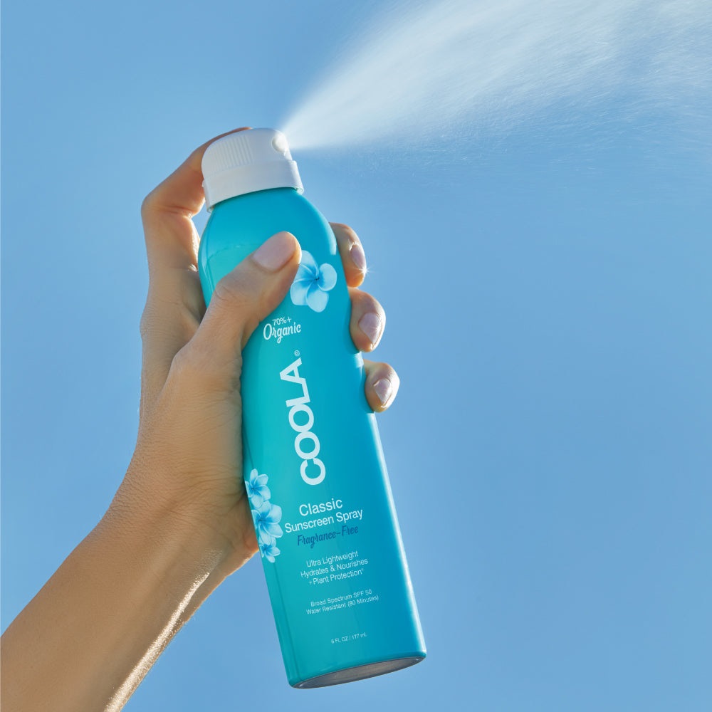 COOLA Classic Body Sunscreen Spray Fragrance-Free SPF 50 , 177 ml - Protezione solare per viso e corpo per adulti
