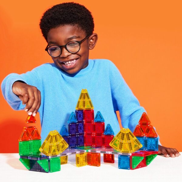 MAGNA-TILES MicroMAGS - Set di 70 costruzioni magnetiche Deluxe con 2 rettangoli e 68 tessere