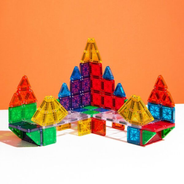 MAGNA-TILES MicroMAGS - Set di 70 costruzioni magnetiche Deluxe con 2 rettangoli e 68 tessere