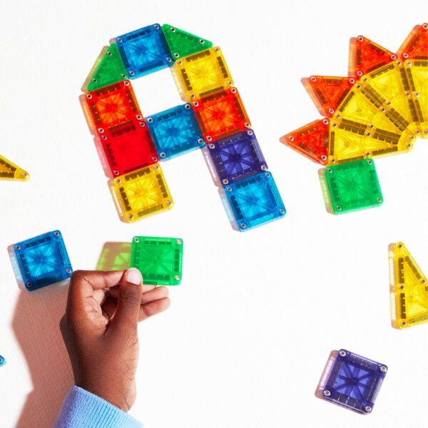 MAGNA-TILES MicroMAGS - Set di 70 costruzioni magnetiche Deluxe con 2 rettangoli e 68 tessere