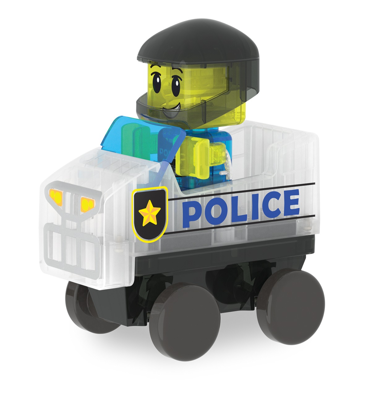 MAGNA-TILES® Police Patrol - Set di costruzioni magnetiche da 20 pezzi con figurina di poliziotto