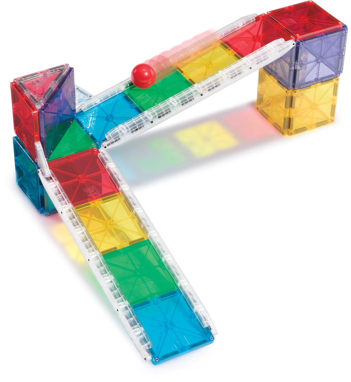 MAGNA-TILES® Rail Racers - Set di costruzione magnetica, 33 pezzi, con 4 binari in attesa di brevetto, per bambini dai 3 anni
