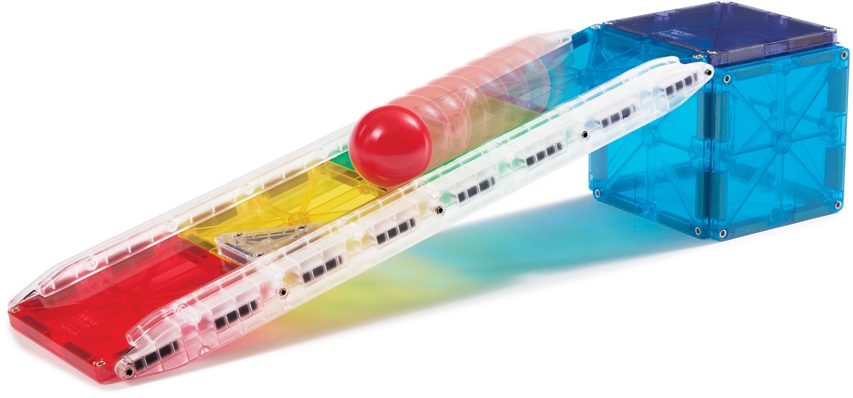 MAGNA-TILES® Rail Racers - Set di costruzione magnetica, 33 pezzi, con 4 binari in attesa di brevetto, per bambini dai 3 anni