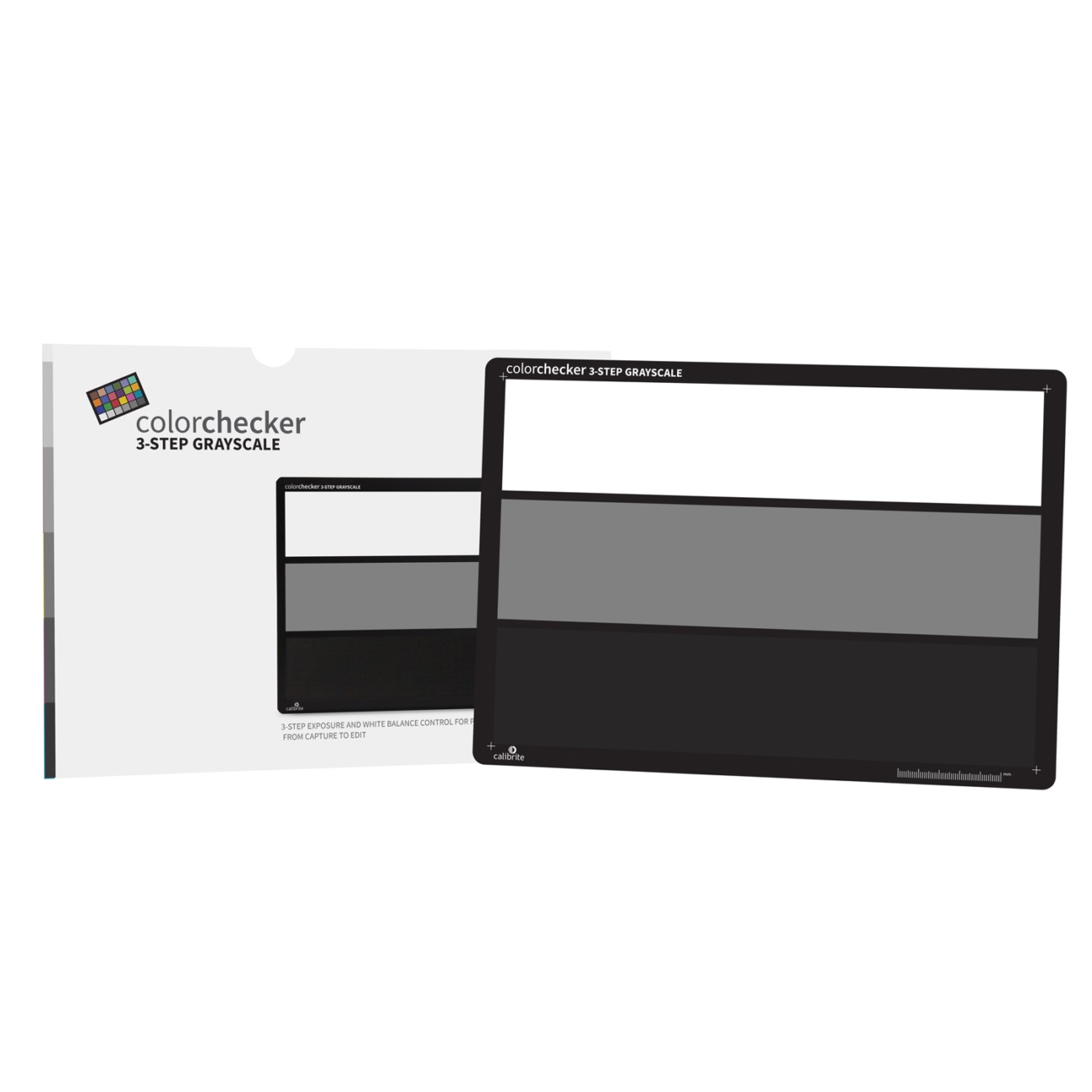 Calibrite ColorChecker 3-Step Grayscale - Cartoncino Grigio per Controllo Colore, Bilanciamento del Bianco e Esposizione in Fotografia e Video