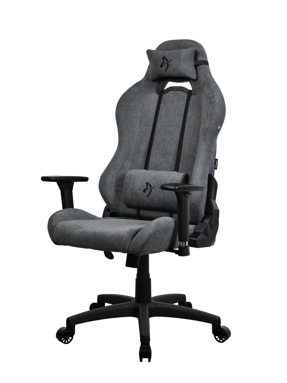 Arozzi Torretta Soft Fabric - Sedia da Gaming Ergonomica Grigia con Supporto per Schiena