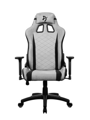 Arozzi Avanti Ash SoftFabric - Sedia da gioco per console, Grigio, con braccioli 3D regolabili e cuscino poggiatesta