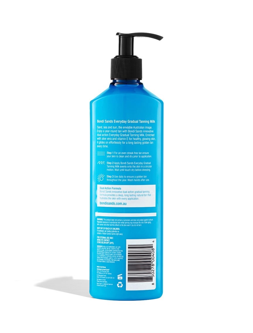 Bondi Sands Everyday Gradual Tanning Milk 375 ml - Autoabbronzante per Corpo, Arricchito con Aloe Vera e Vitamina E per una Pelle Sana e Luminosa