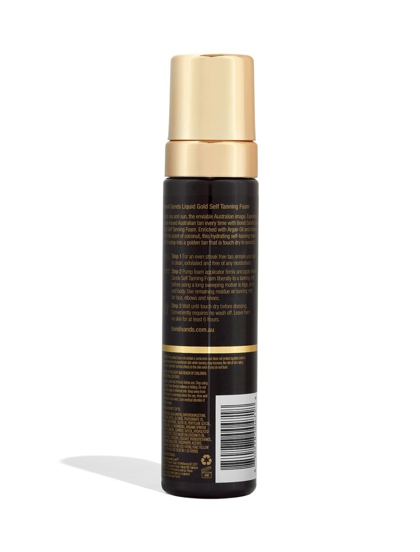 Bondi Sands Liquid Gold Schiuma Autoabbronzante 200 ml - Idratante con Olio di Argan e Profumo di Cocco