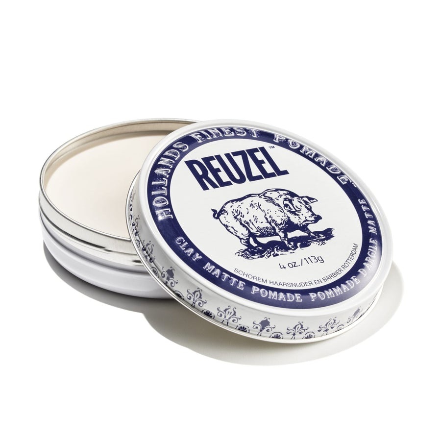 Reuzel Clay Matte Pomade - Cera per capelli 113 g, Tenuta Forte e Flessibile, Effetto Opaco, A Base d'Acqua