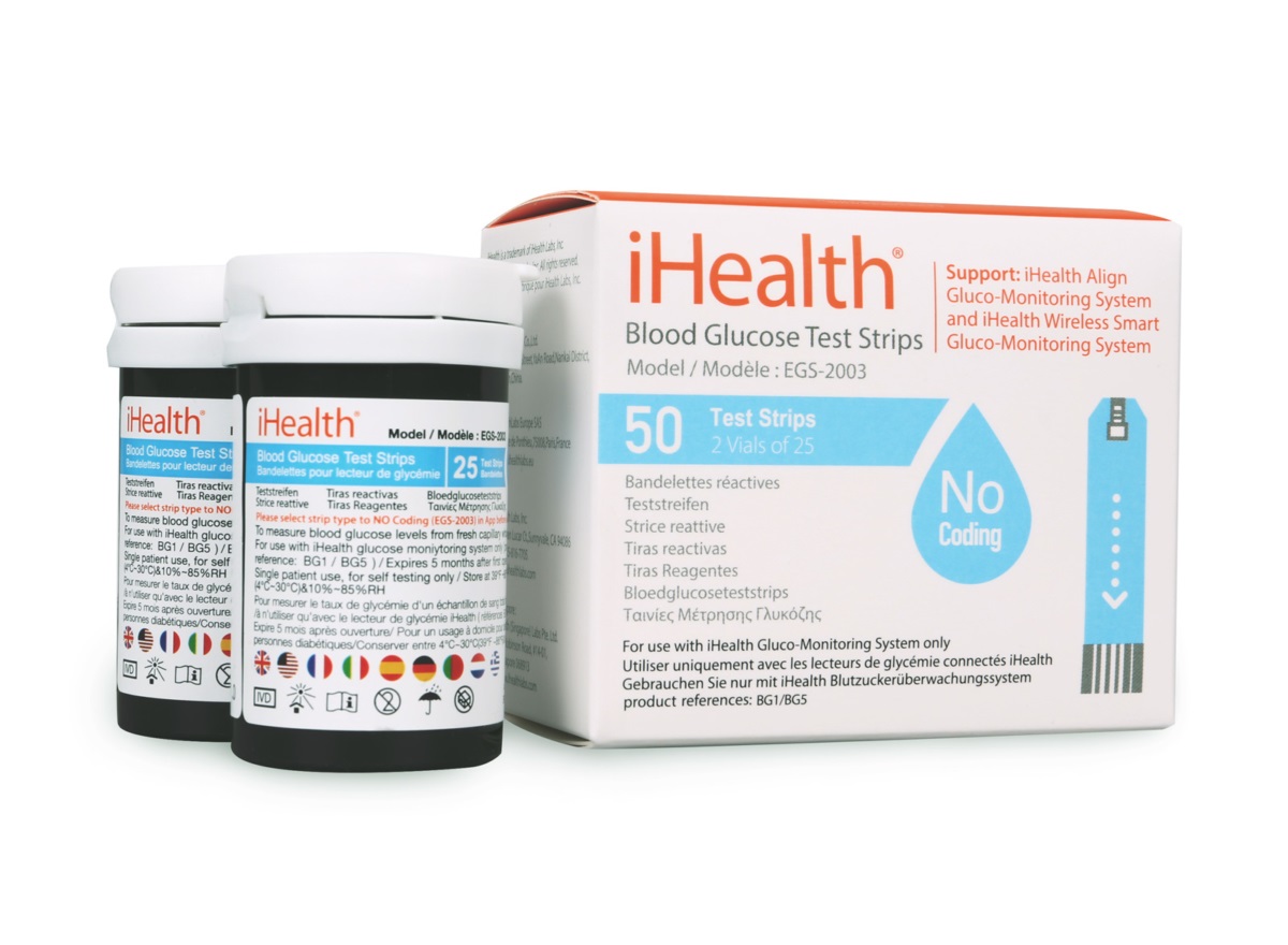 iHealth Strisce Glicemia per Glucometro - Confezione da 50 Pezzi - Rimborsabili SSN