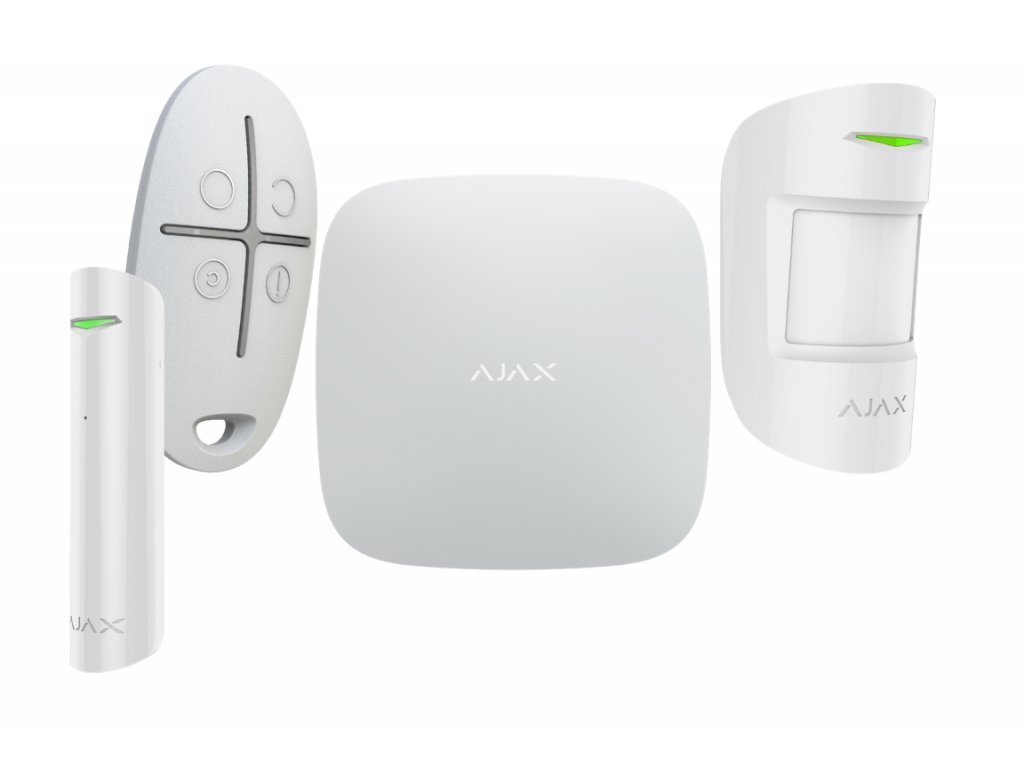 Ajax Systems AJAX7564 Kit di Sicurezza Domestica Intelligente Wi-Fi - Antifurto Senza Fili con Hub, Rilevatori di Movimento e Apertura, Telecomando