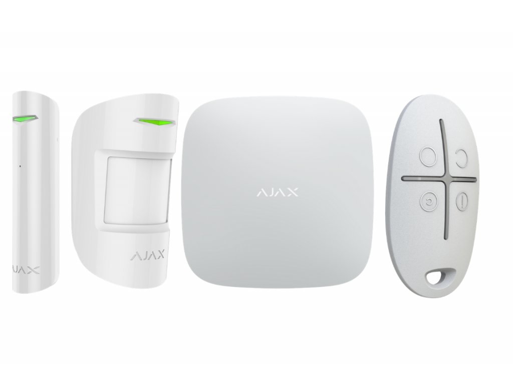 Ajax Systems AJAX7564 Kit di Sicurezza Domestica Intelligente Wi-Fi - Antifurto Senza Fili con Hub, Rilevatori di Movimento e Apertura, Telecomando