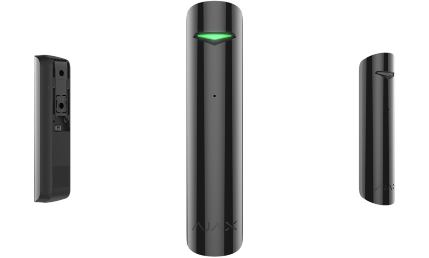 AJAX GlassProtect Rivelatore di Rottura Vetri Wireless Miniaturizzato Nero