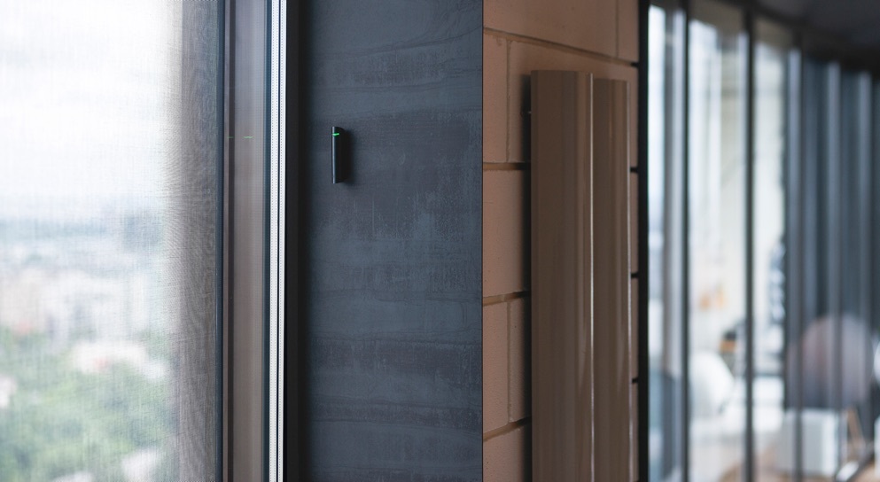 AJAX GlassProtect Rivelatore di Rottura Vetri Wireless Miniaturizzato Nero