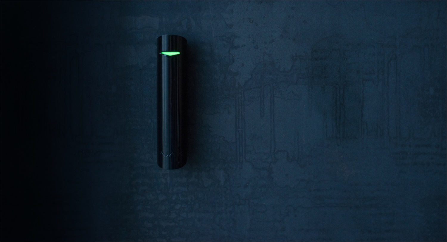 AJAX GlassProtect Rivelatore di Rottura Vetri Wireless Miniaturizzato Nero