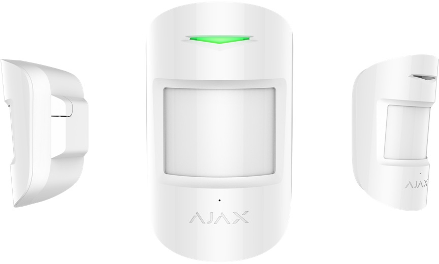 AJAX CombiProtect W Rivelatore di Movimento e Rottura Vetro Wireless Bianco con Tecnologia Pet Immune