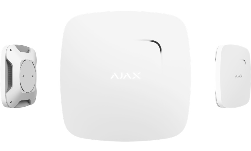 AJAX FireProtect Rivelatore di Fumo Wireless con Sensore di Temperatura, Colore Bianco, Alimentazione a Batterie