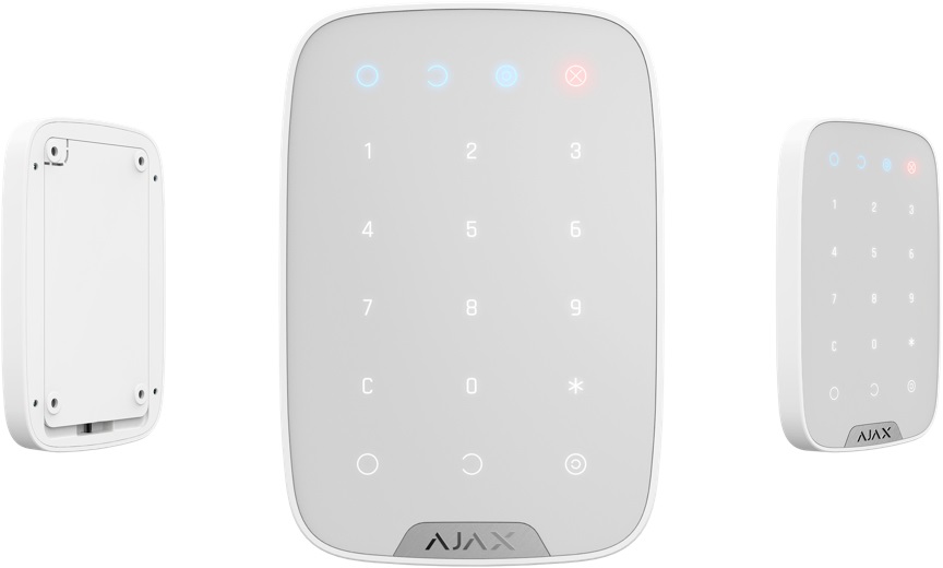 Ajax KeyPad Tastiera Touch Senza Fili Bianca - Funzioni di Inserimento, Disinserimento e Sicurezza Grado 2