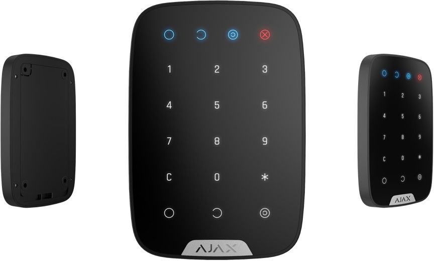Ajax KeyPad Tastiera Touch Senza Fili Wireless Nera - Antifurto, Bidirezionale, Grado 2