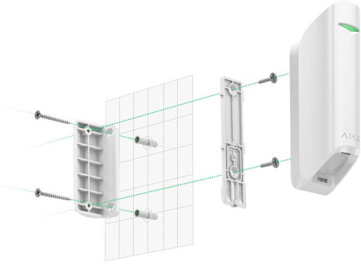 Ajax Rivelatore di Movimento Doppio Effetto Tenda Wireless Infrarosso Passivo (PIR) 868MHz Bianco