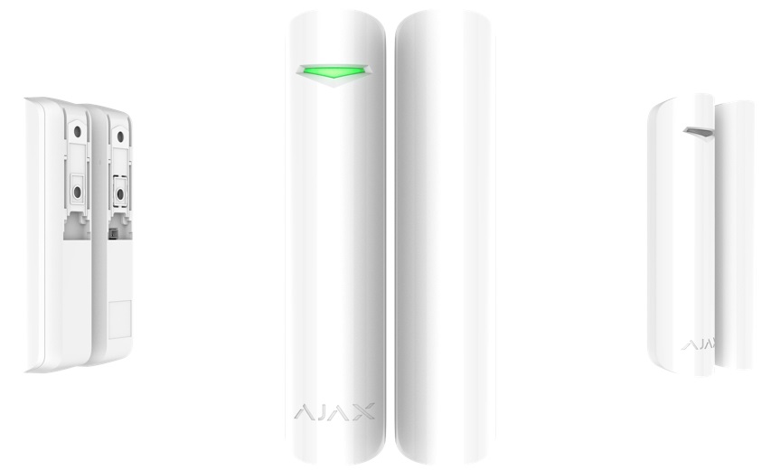 Ajax DoorProtect Plus - Rivelatore wireless per porte e finestre con sensore di vibrazione e inclinazione, contatto magnetico, portata 2000 m, colore bianco