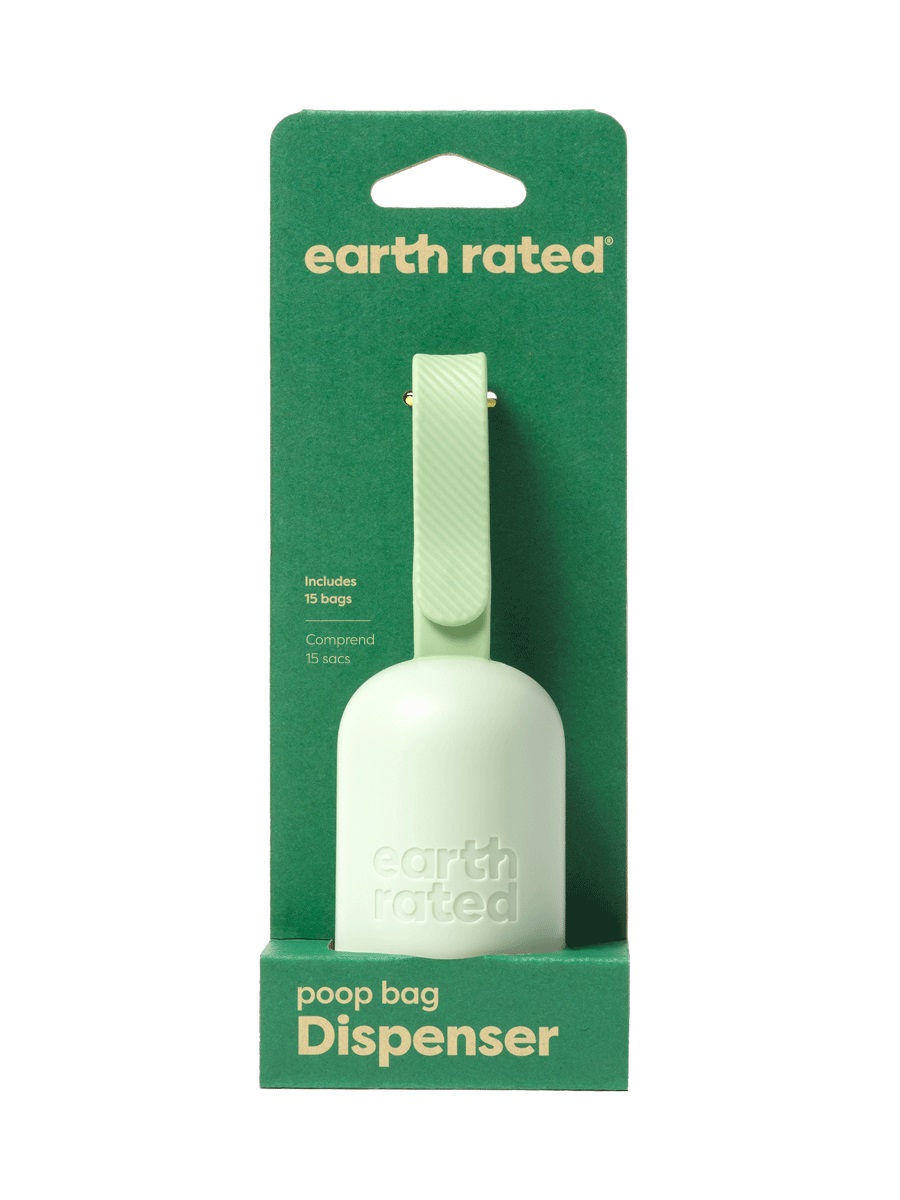 Earth Rated Dispenser di Sacchetti Igienici per Cani - Include 1 Rotolo con 15 Sacchetti Non Profumati, Pratico e Sostenibile per Passeggiate