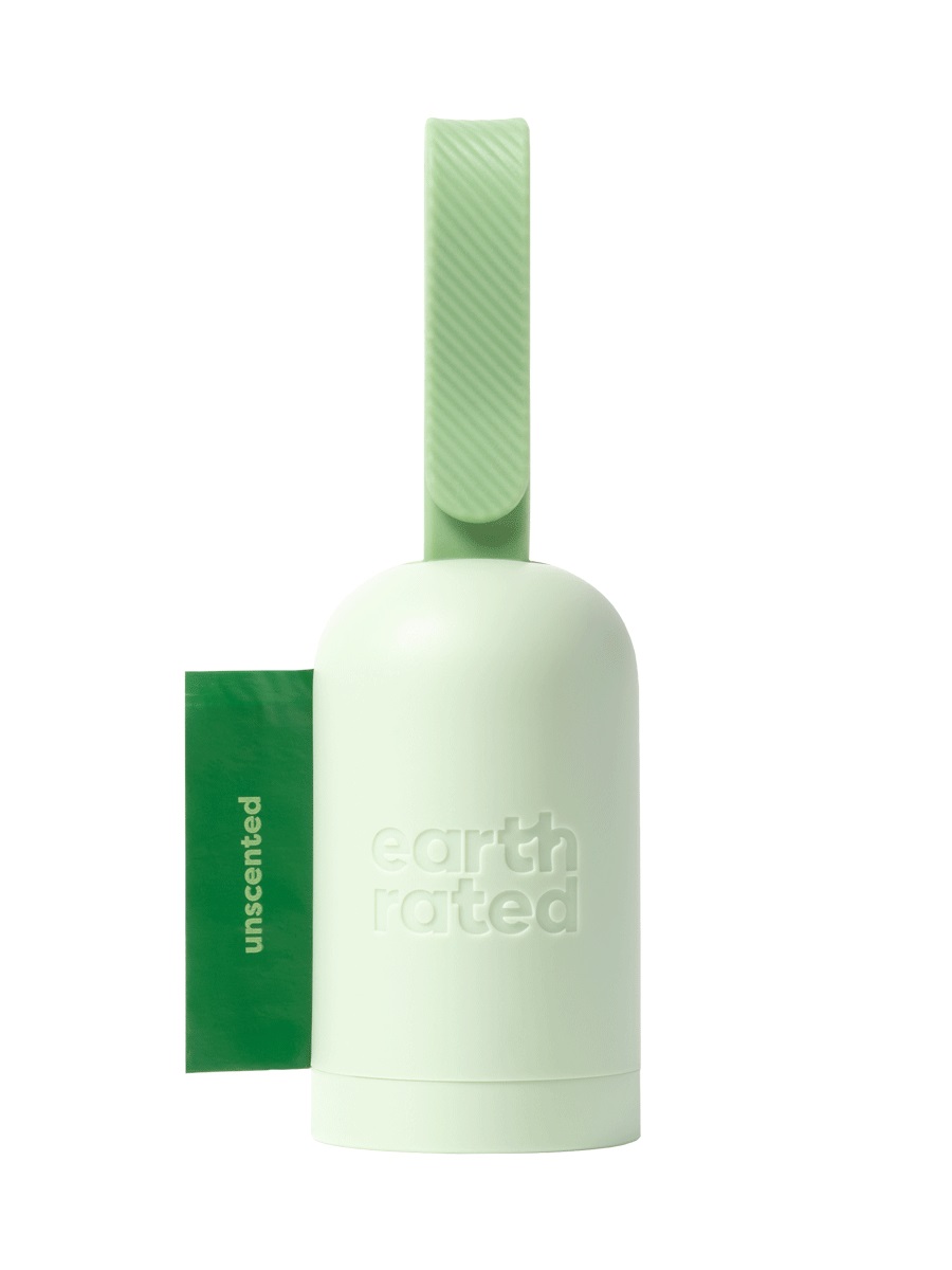 Earth Rated Dispenser di Sacchetti Igienici per Cani - Include 1 Rotolo con 15 Sacchetti Non Profumati, Pratico e Sostenibile per Passeggiate