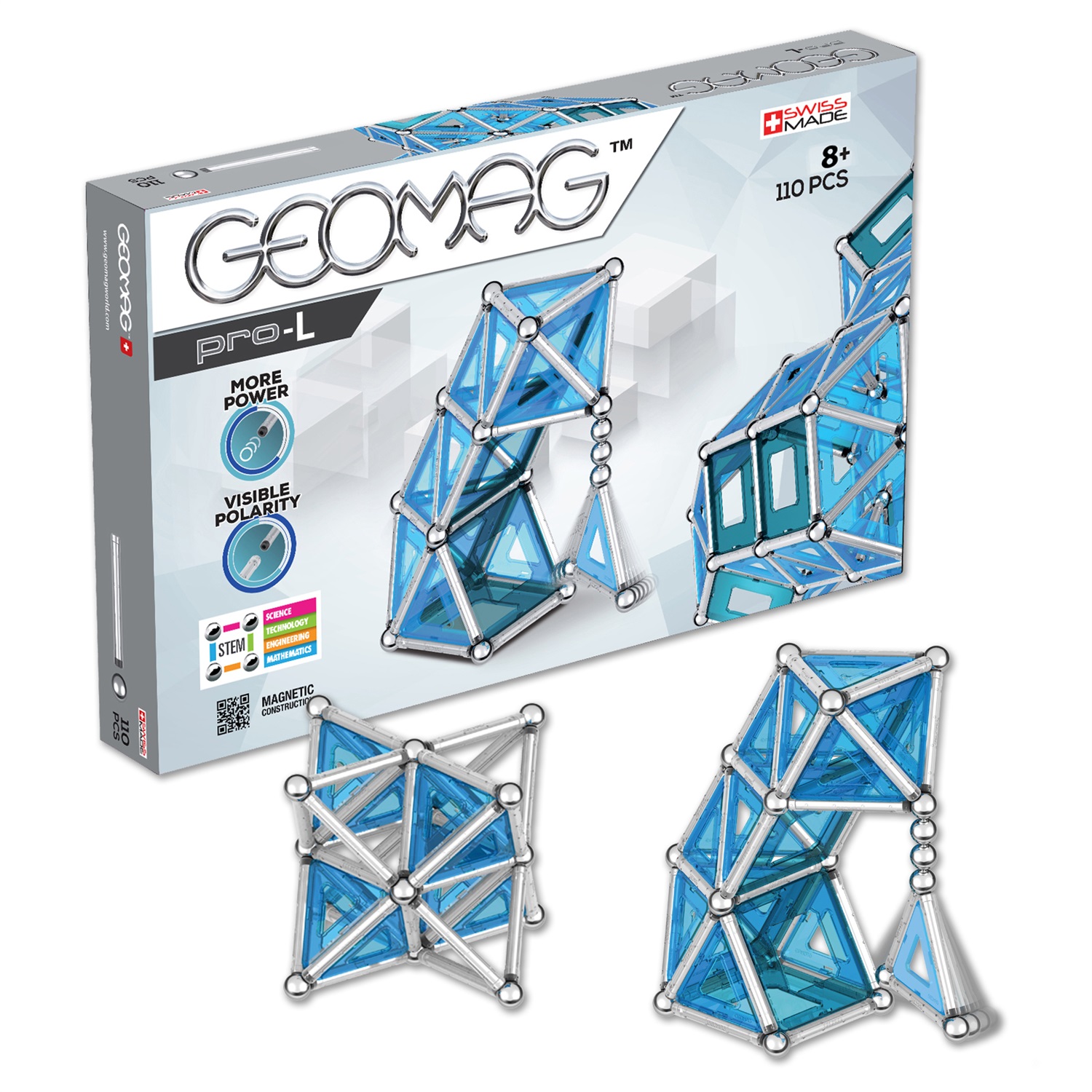 Geomag PRO-L 024 - Gioco di Costruzione Magnetico, 110 Pezzi, Compatibile con Linee Classiche