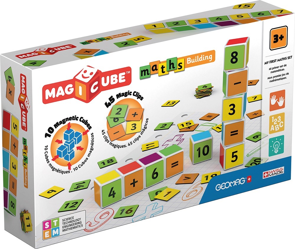 Geomag Magicube Gioco di Costruzione Magnetico Multicolore - Set di 10 Cubi per Sviluppare le Capacità di Calcolo