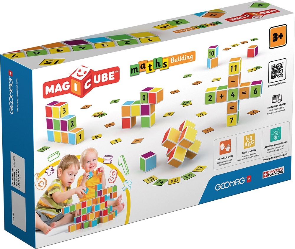 Geomag Magicube Gioco di Costruzione Magnetico Multicolore - Set di 10 Cubi per Sviluppare le Capacità di Calcolo