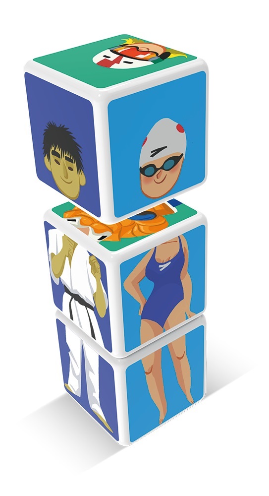 Geomag MagiCube - Blister 3 Cubetti Magnetici Sportivi per Bambini da 1 a 5 Anni