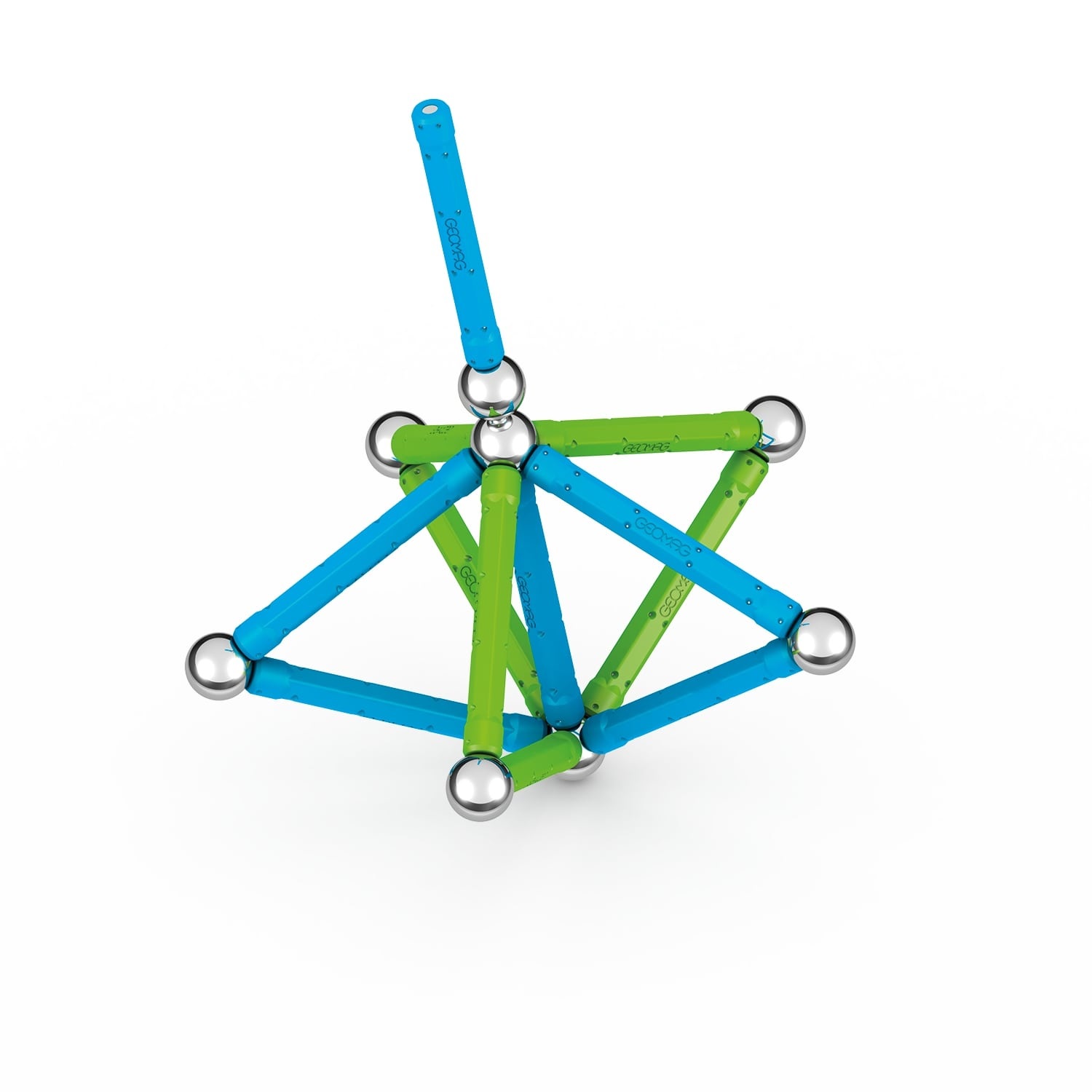 Geomag Classic Green - 25 Pezzi - Costruzioni Magnetiche per Bambini - 100% Plastica Riciclata