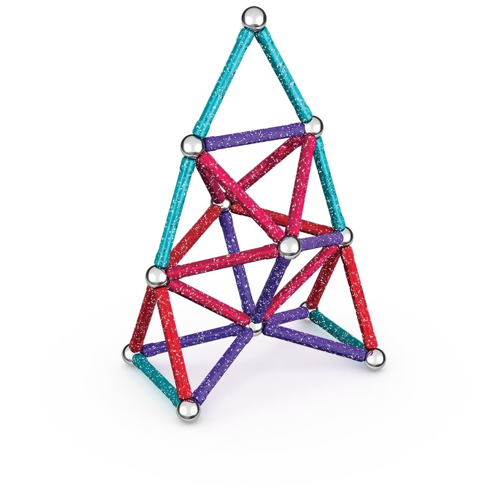 Geomag Glitter Recycled - Gioco di Costruzione Magnetico da 60 Pezzi per Bambini dai 3 Anni in Su