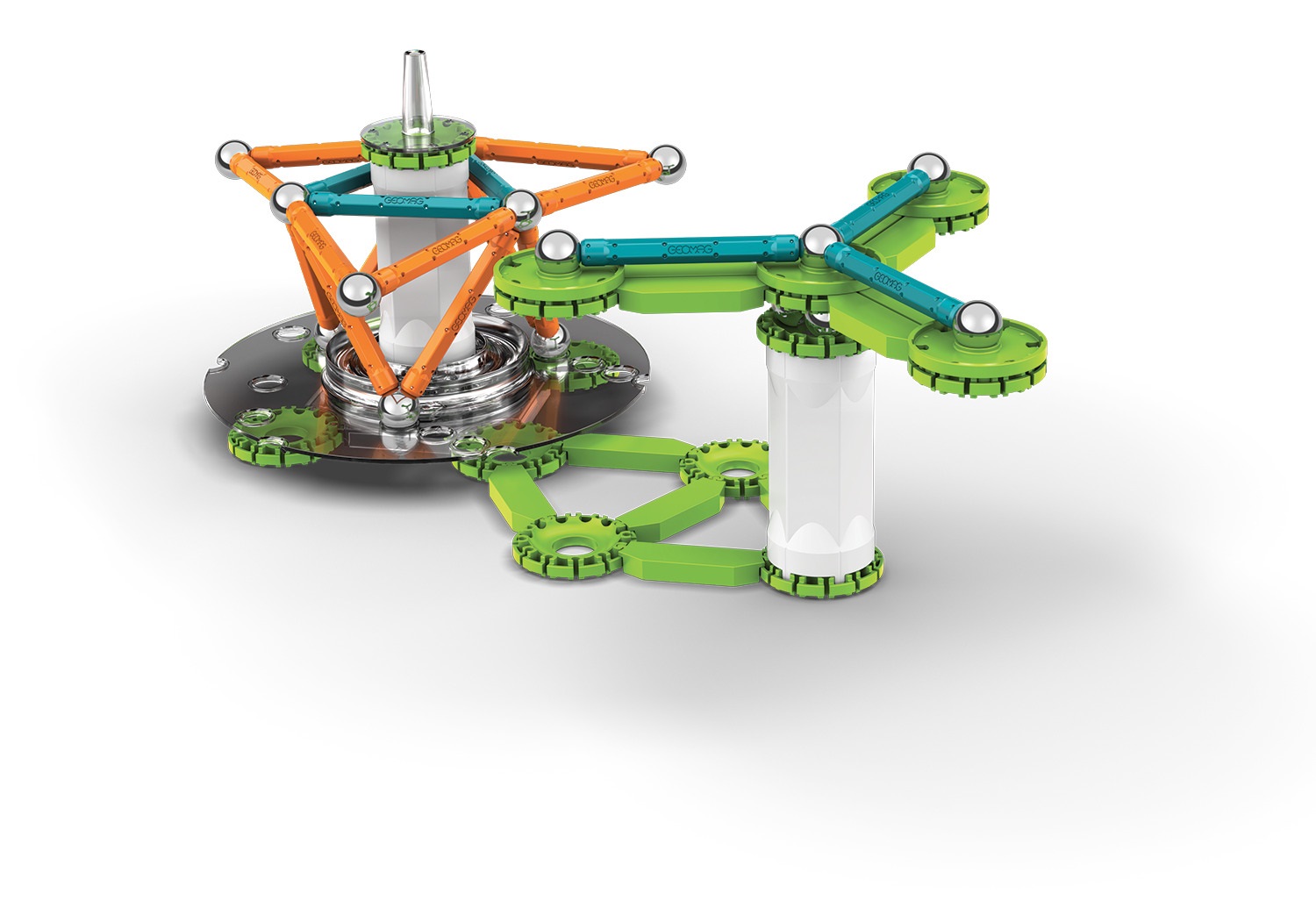 Geomag Mechanics Motion Magnetic Gears - Gioco Educativo e Creativo per Bambini - Costruzioni Magnetiche - Confezione da 96 Pezzi