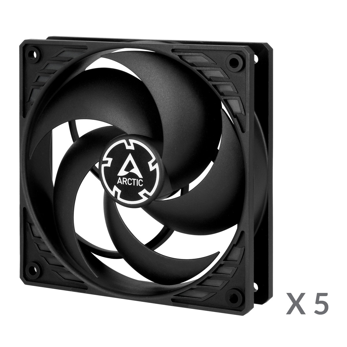 ARCTIC P12 Value Pack - Ventilatore PC Silenzioso 120 mm, 1800 RPM, 0,3 Sone, Ottimizzato per Pressione Statica, 5 Pezzi